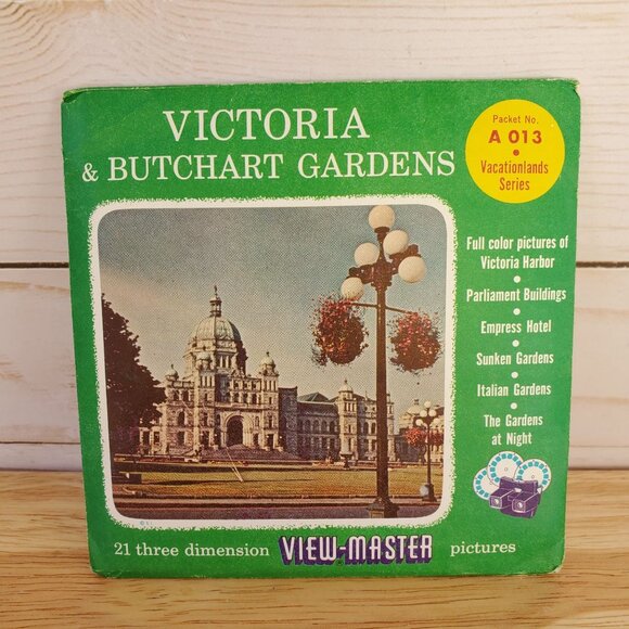 VTG View Master Packet A013 Victoria & Butchart Gardens 3D Pictures Full 3 Reels - Picture 6 of 12